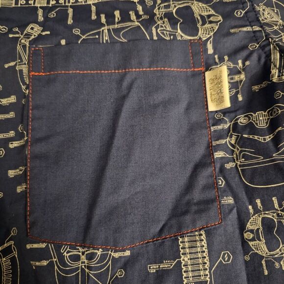Disney Parks Star Wars Blueprints Allover Print Button Up Shirt Saber Vader Sz M - Picture 4 of 5